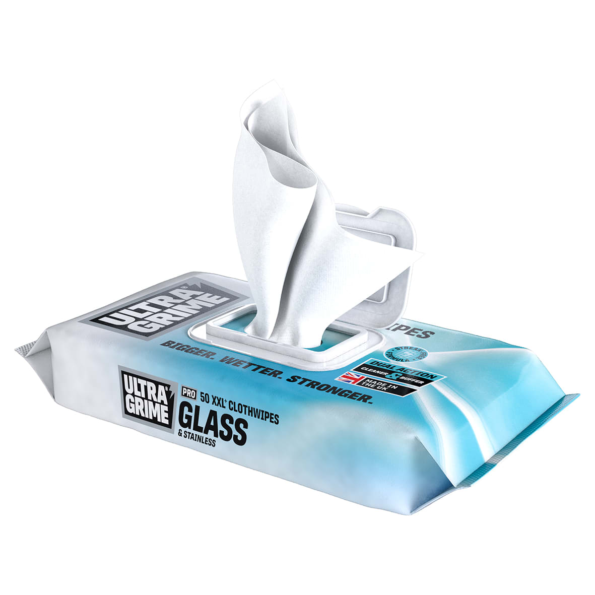 Pro Glass & Stainless XXL+ Clothwipes - Pack of 50 - view 2