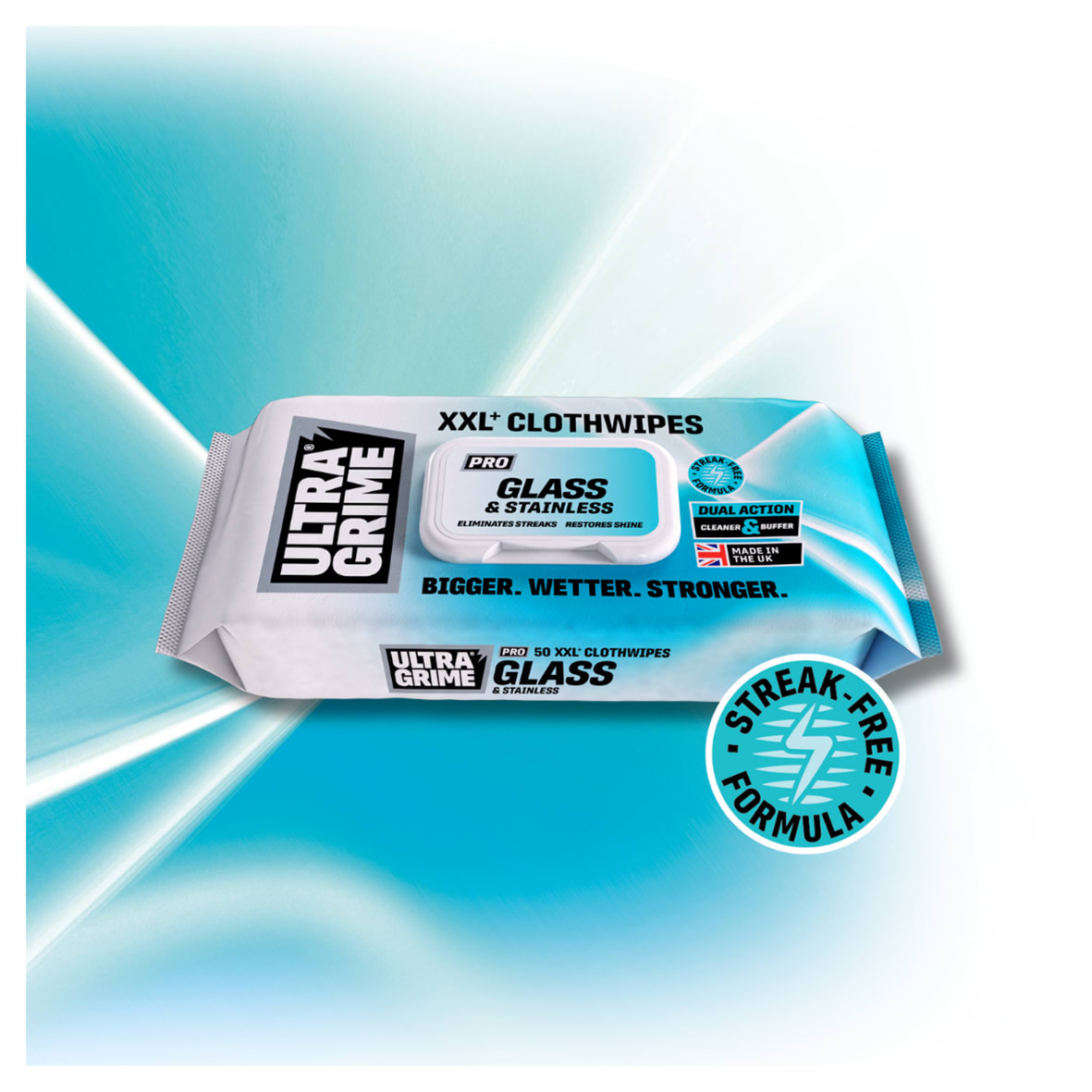 Pro Glass & Stainless XXL+ Clothwipes - Pack of 50 - view 3