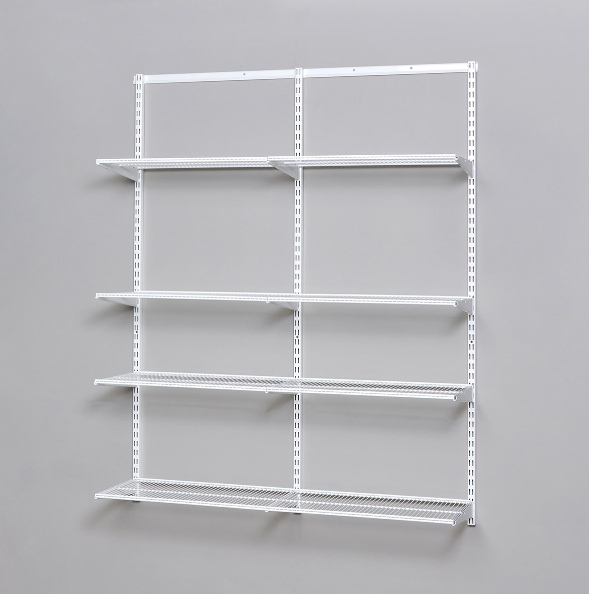 Wardrobe & Storage Starter Kit - 2 Bay, 8 Ventilated Wire Shelf - 936 x 1532 x 320mm - White - view 2