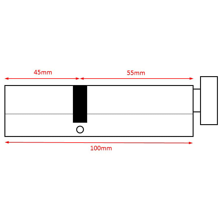 1 Star 6 Pin Kitemarked 100mm Euro Thumbturn Cylinder - 55mm Turn + 45mm - Polished Brass - view 2