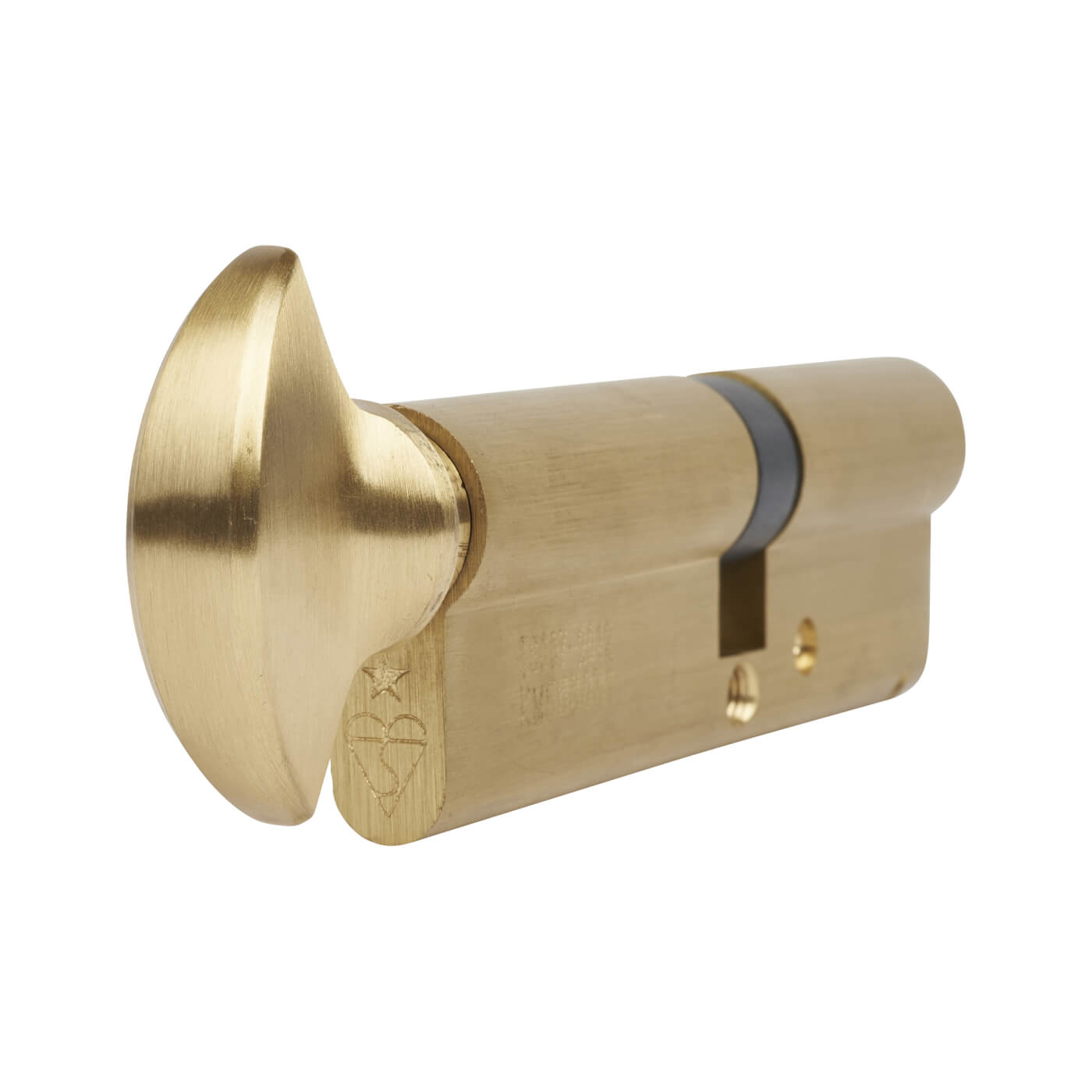 1 Star 6 Pin Kitemarked 100mm Euro Thumbturn Cylinder - 55mm Turn + 45mm - Polished Brass - view 3