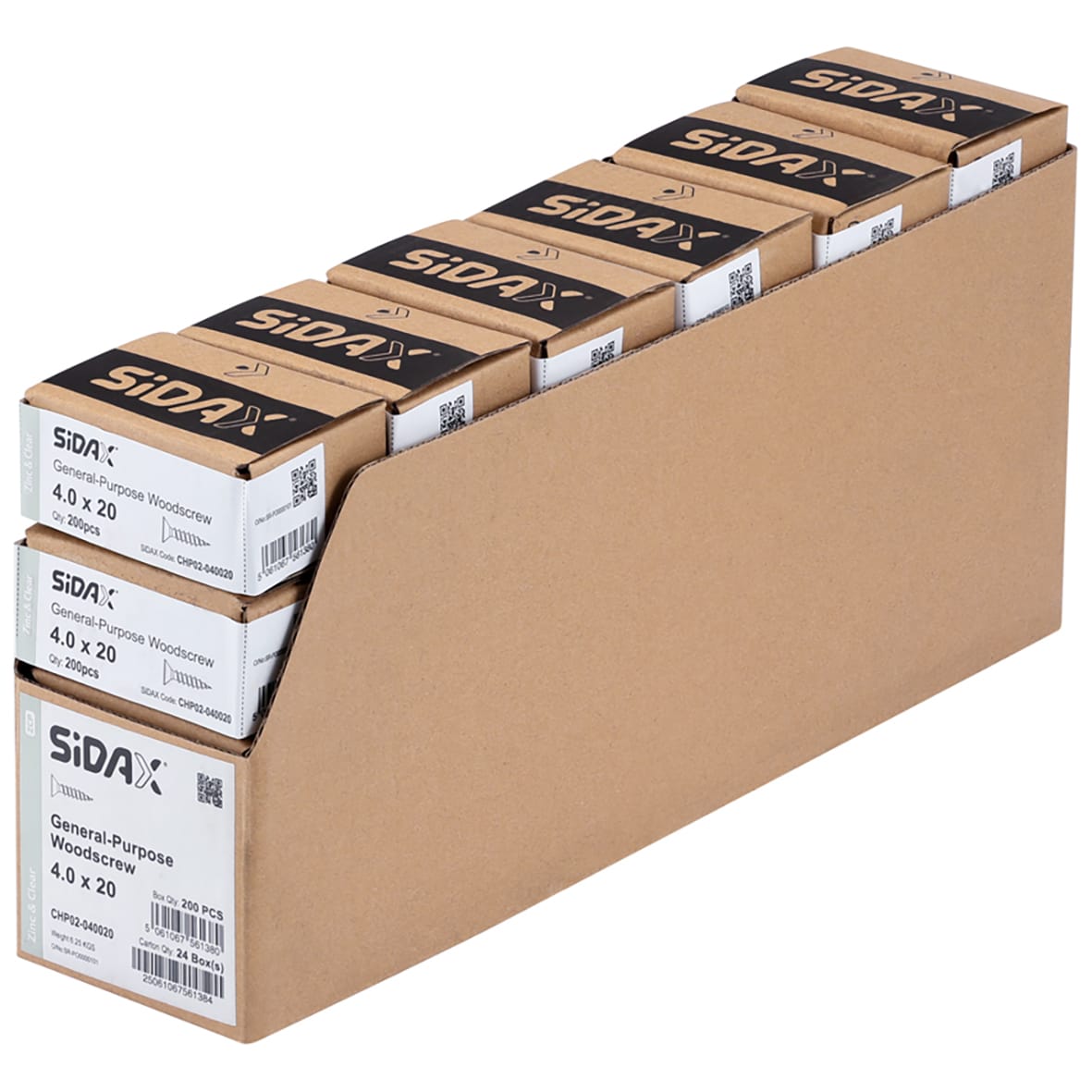 General Purpose Pozi Countersunk Chipboard Wood Screws - 4.0 x 20mm - Zinc Plated - Pk of 200 - view 3