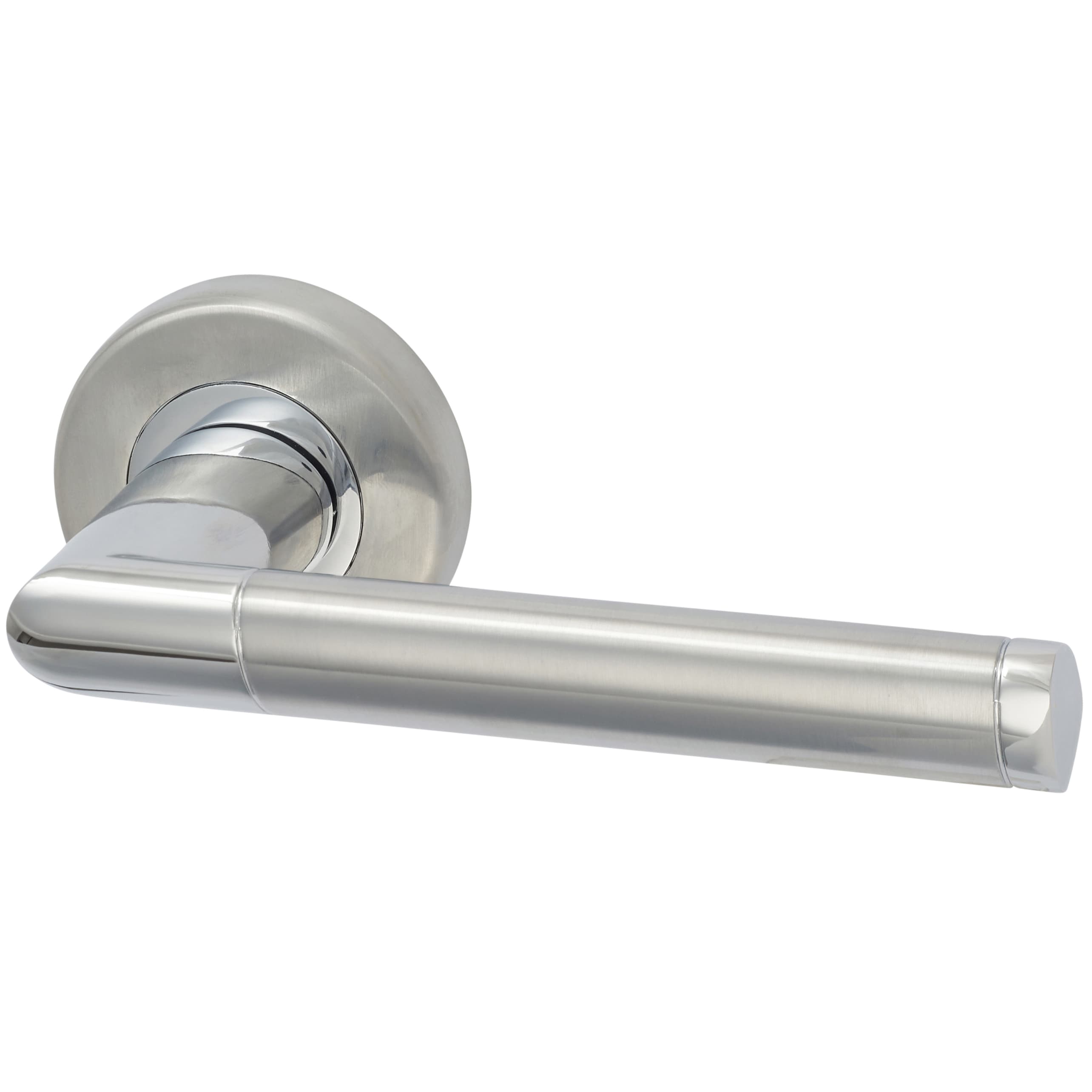 Polished/Satin Chrome Door Handles on Round Rose - Mercury Range - view 2