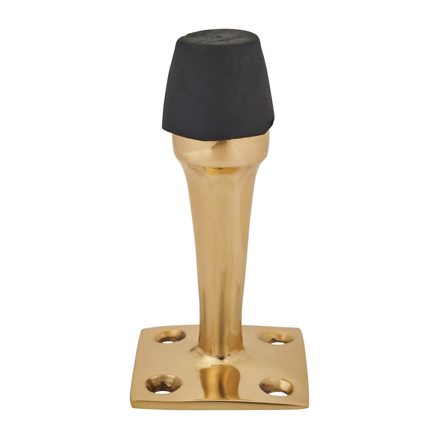 Square Base Projection Door Stop - 70mm Projection - Polished Brass - view 3