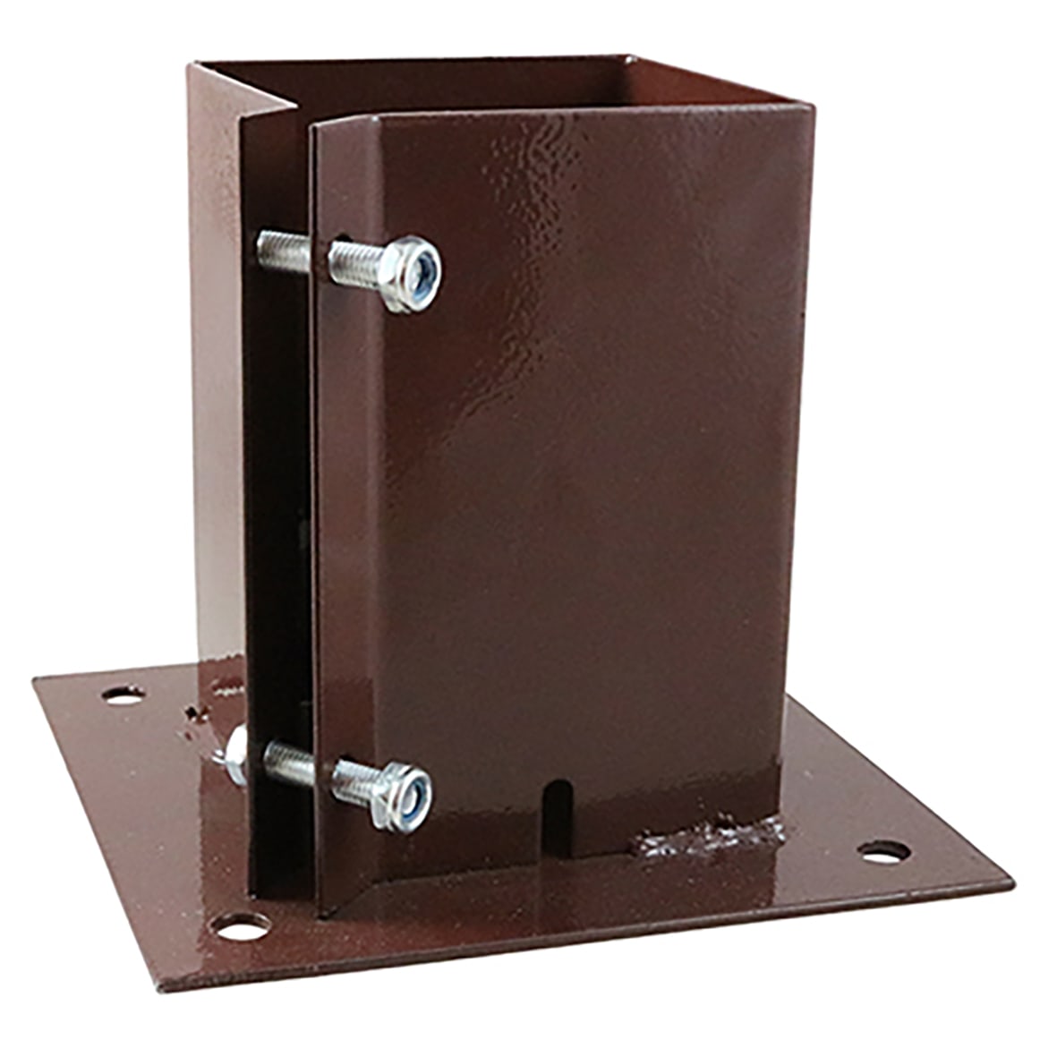 Bolt Down Fence Post Shoe - Bolt Secure - 75 x 75mm - Oxide Red - view 2