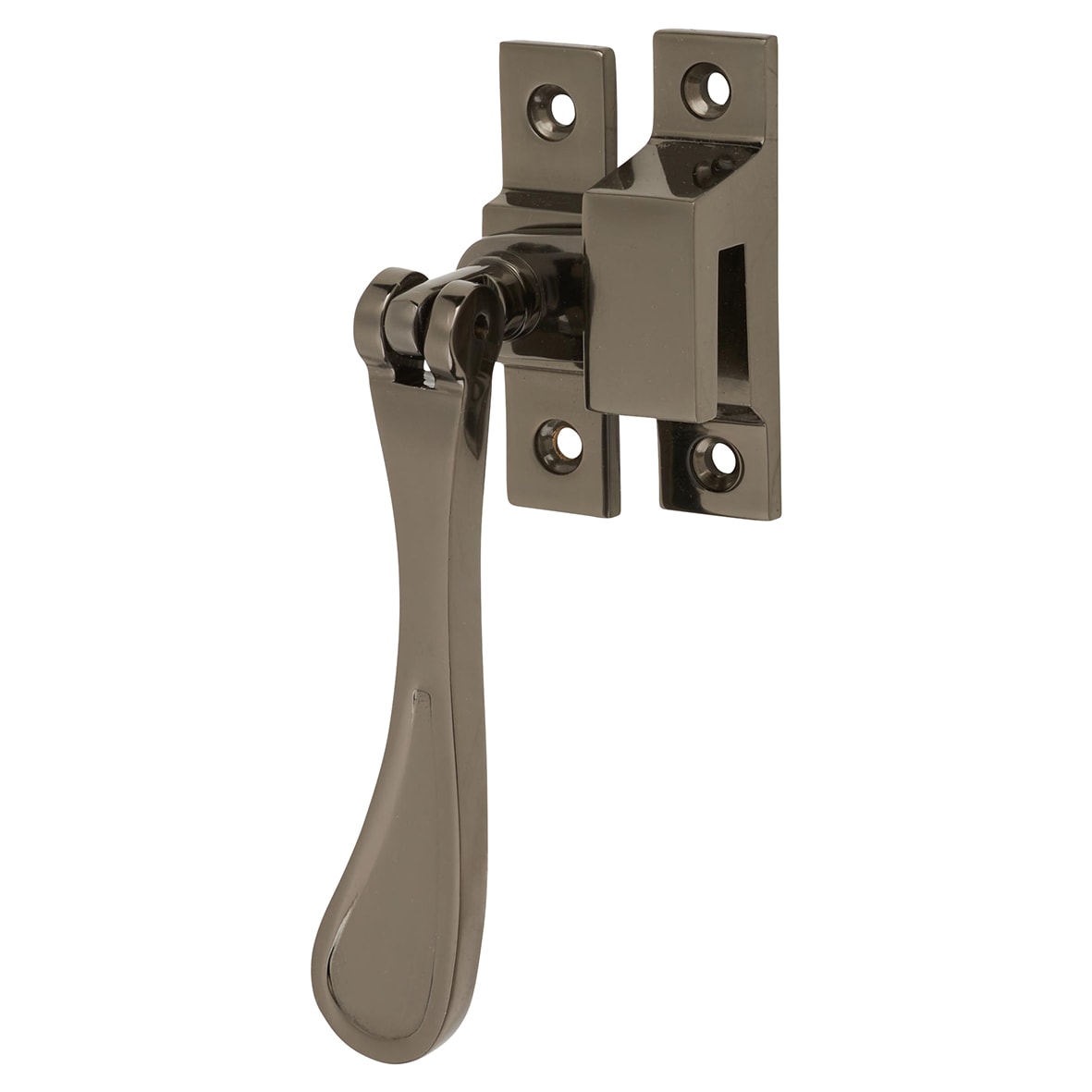 Victorian Mortice & Hook Plate Casement Window Fastener - Reversible - Black Nickel - view 3