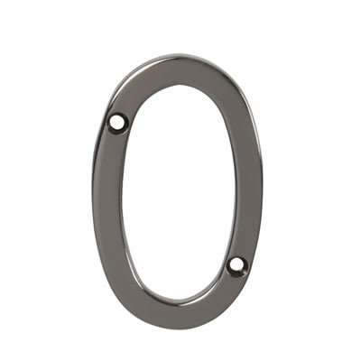 76mm Screw Fix Door Numeral - 0 - Bright Bronze - view 2