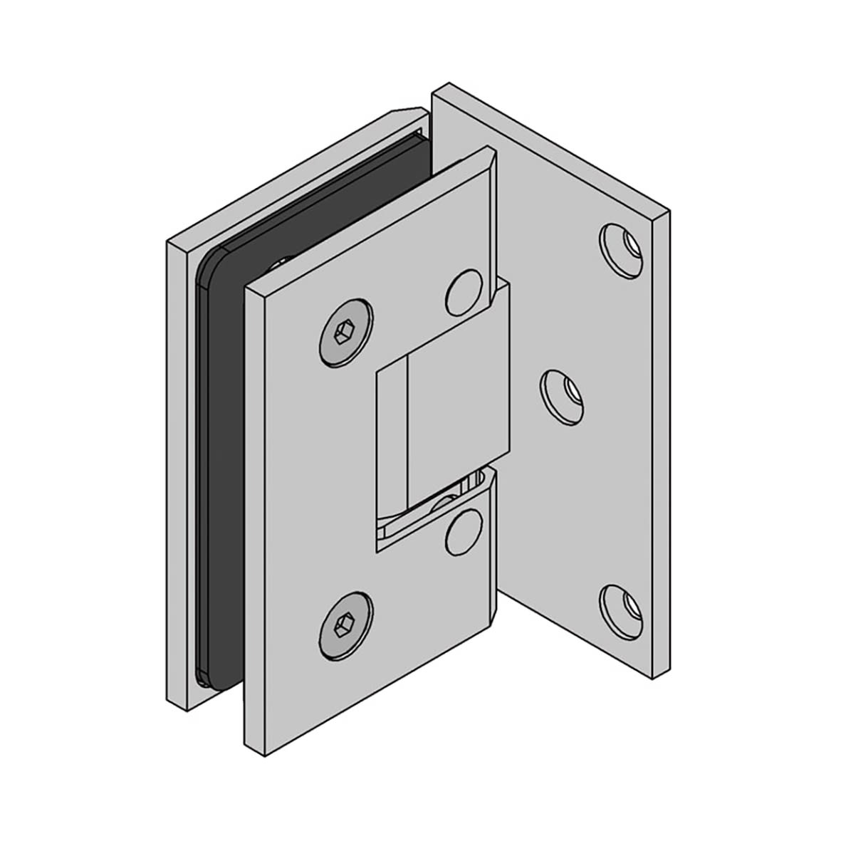 Bilbao Select Glass to Wall Shower Hinge - Single Sided - 8-12mm Glass - Matt Black - view 4