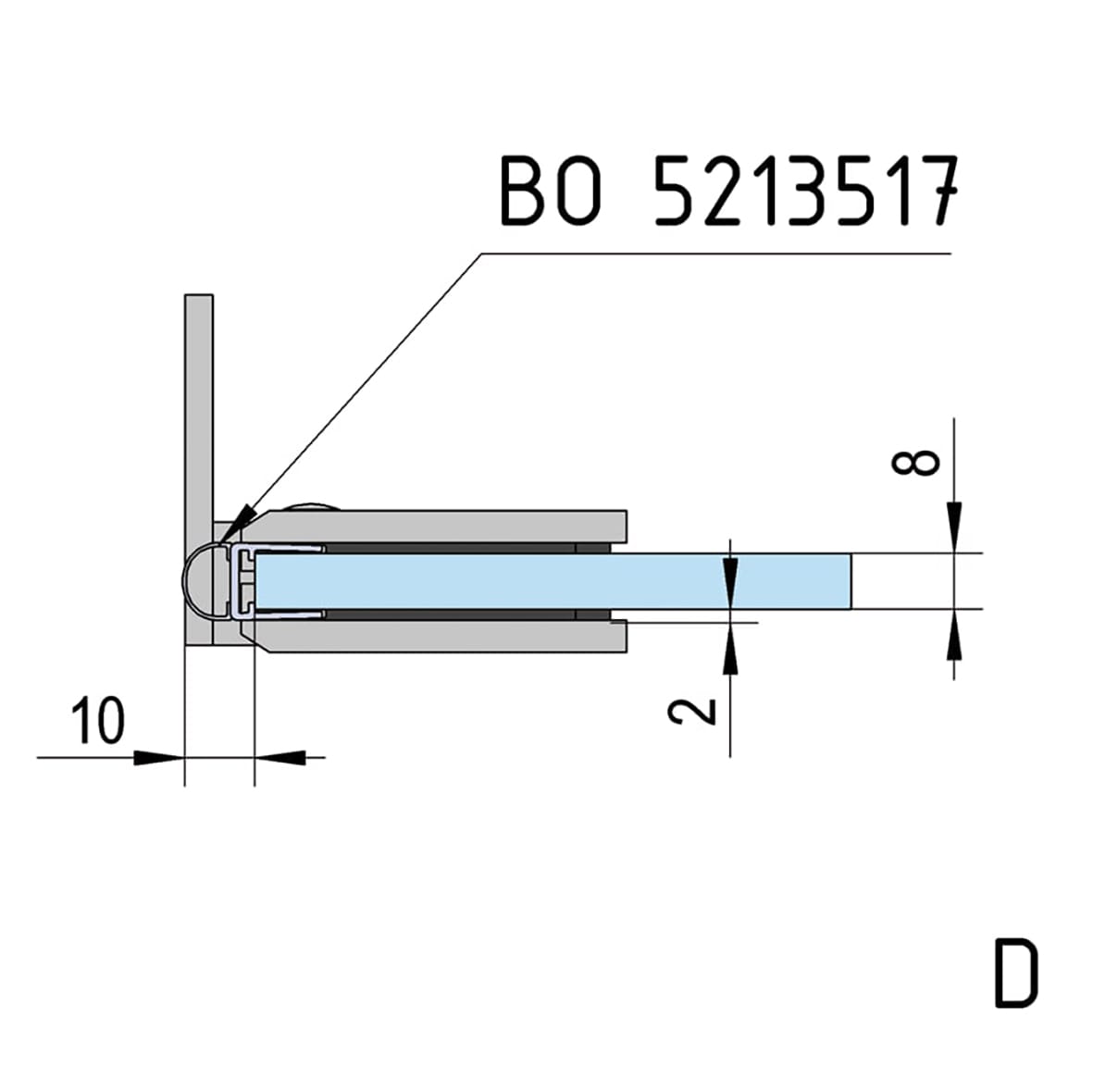 Bilbao Select Glass to Wall Shower Hinge - Single Sided - 8-12mm Glass - Matt Black - view 7