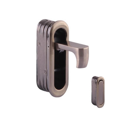 Door Edge Finger Pull - 58 x 18 x 18mm - Antique Brass - view 2