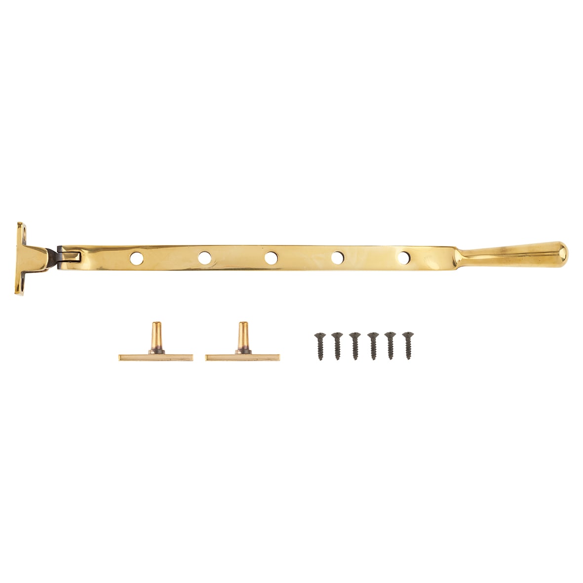 Newbury Casement Window Stay - 12"/300mm Length - Aged Brass - view 4