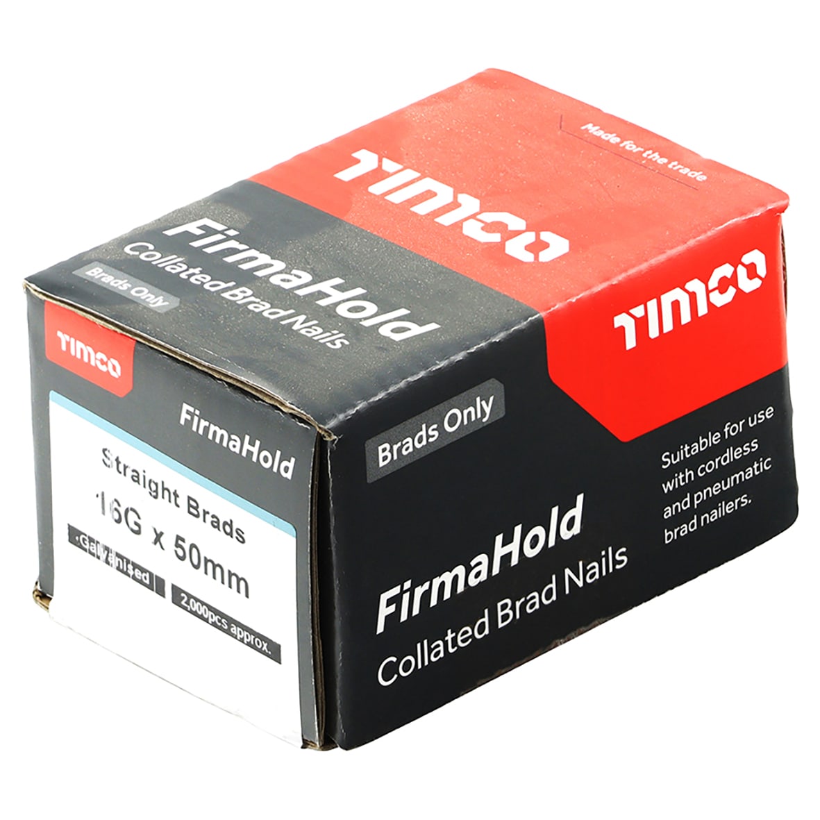 FirmaHold Second Fix Brad Nail - Straight - 16 Gauge x 50mm - Galvanised - Pack of 2000 - view 2