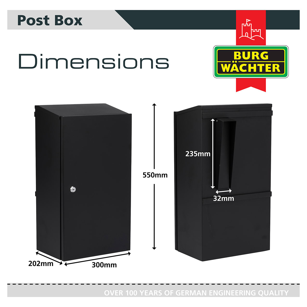 Railings & Gate Box - 300 x 550 x 202mm Black - view 6