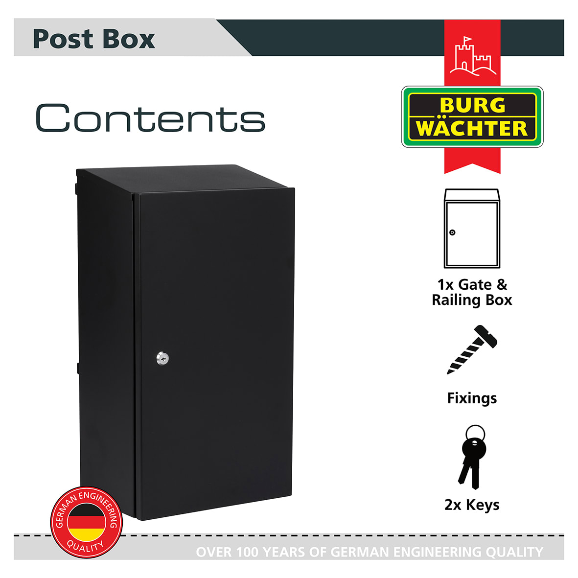 Railings & Gate Box - 300 x 550 x 202mm Black - view 7