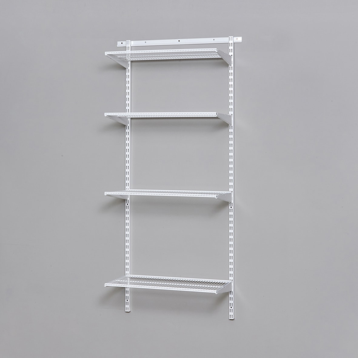Wardrobe & Storage Starter Kit - 1 Bay, 4 Ventilated Wire Shelf - 641 x 1532 x 320mm - White - view 2