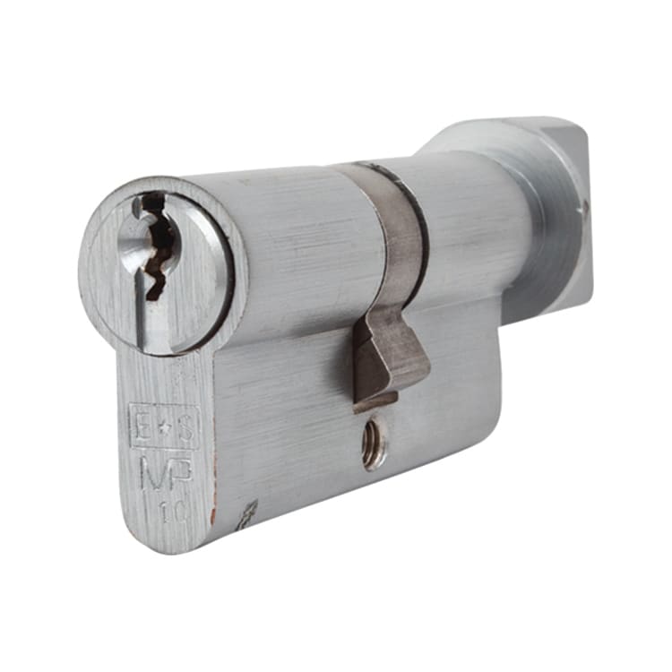 10 Pin 64mm Euro Thumbturn Cylinder - 32mm Turn + 32mm - Satin Chrome - Master Keyed - view 2