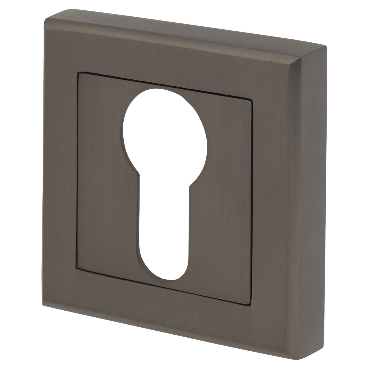Square Escutcheon - 52 x 52mm- Euro - Gun Metal - view 2
