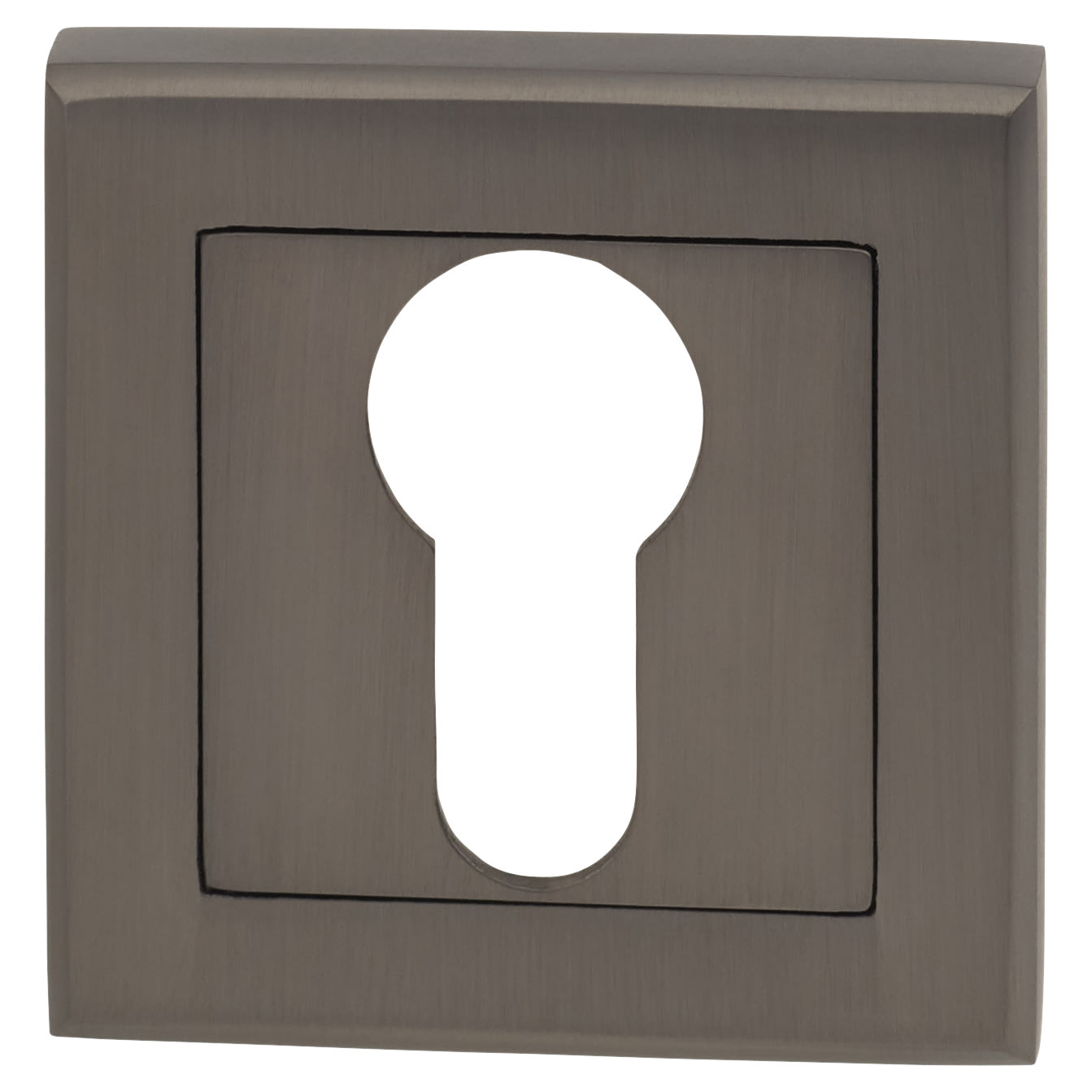 Square Escutcheon - 52 x 52mm- Euro - Gun Metal - view 3