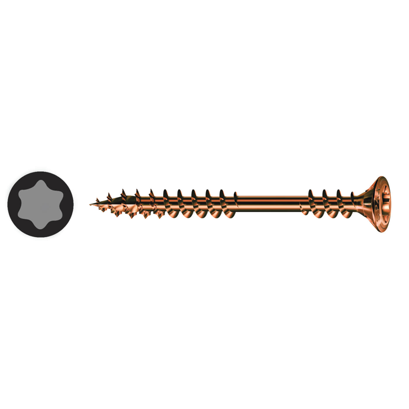 T-Star Plus Facade Torx Countersunk Wood Screws - 4.5 x 60mm - Antique A2 Steel - Pack of 100 - view 2