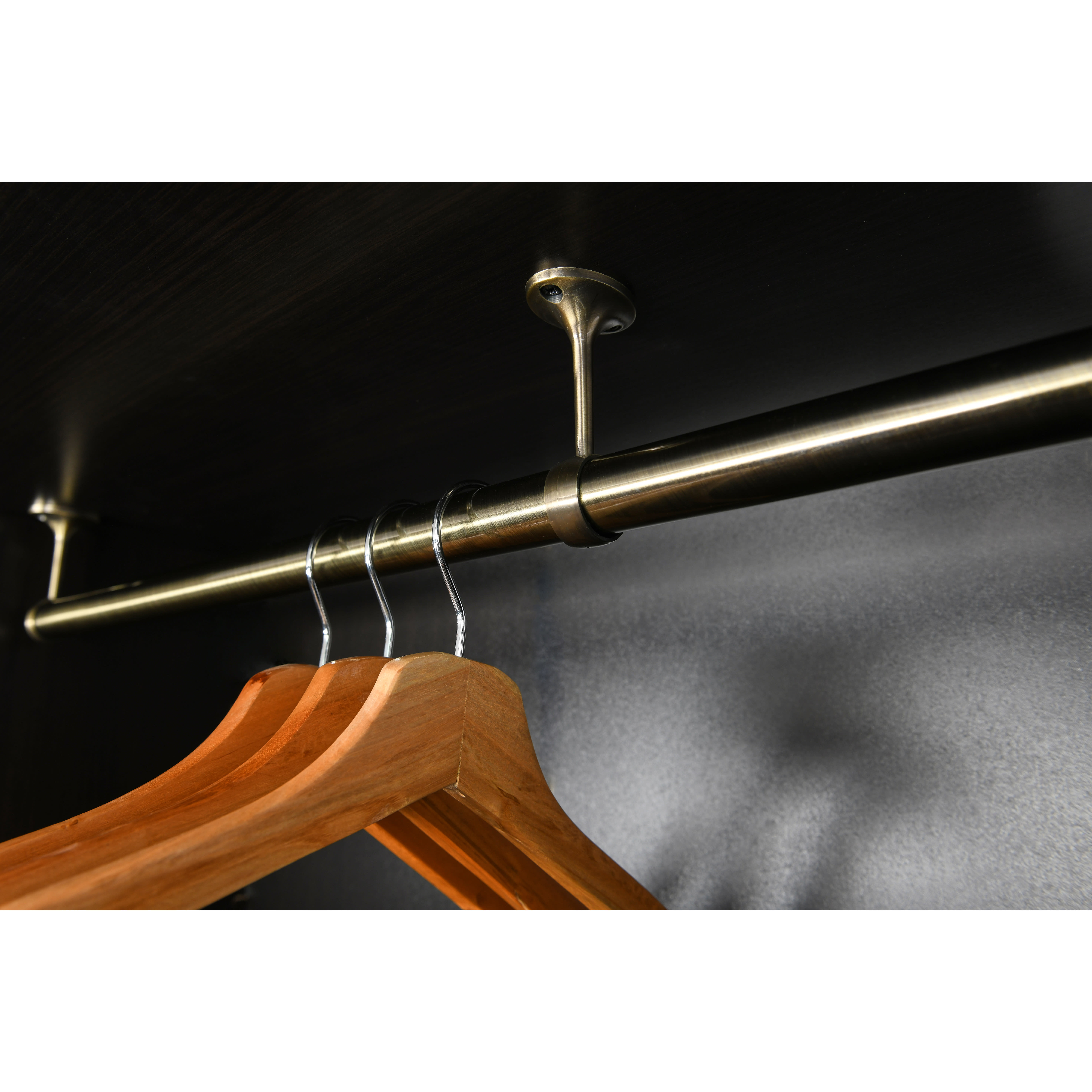25mm Wardrobe Hanging Rail Centre Bracket - Antique Brass - view 2