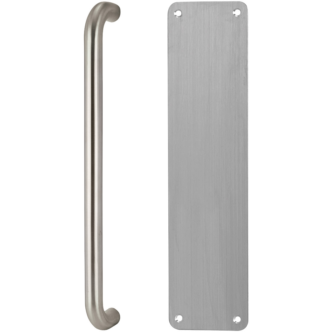 Light Duty Pull Door Handle Fire Door Kit - Power Size 3 - Push/Pull Mounting - Silver - view 4