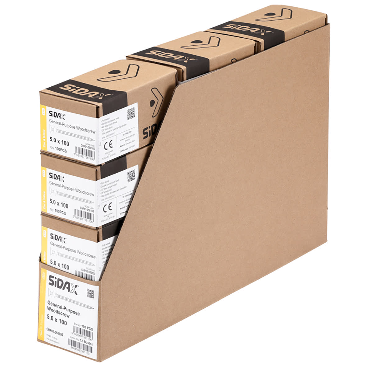 General Purpose Pozi Countersunk Chipboard Wood Screws - 5.0 x 100mm - Yellow Zinc - Pk of 100 - view 3