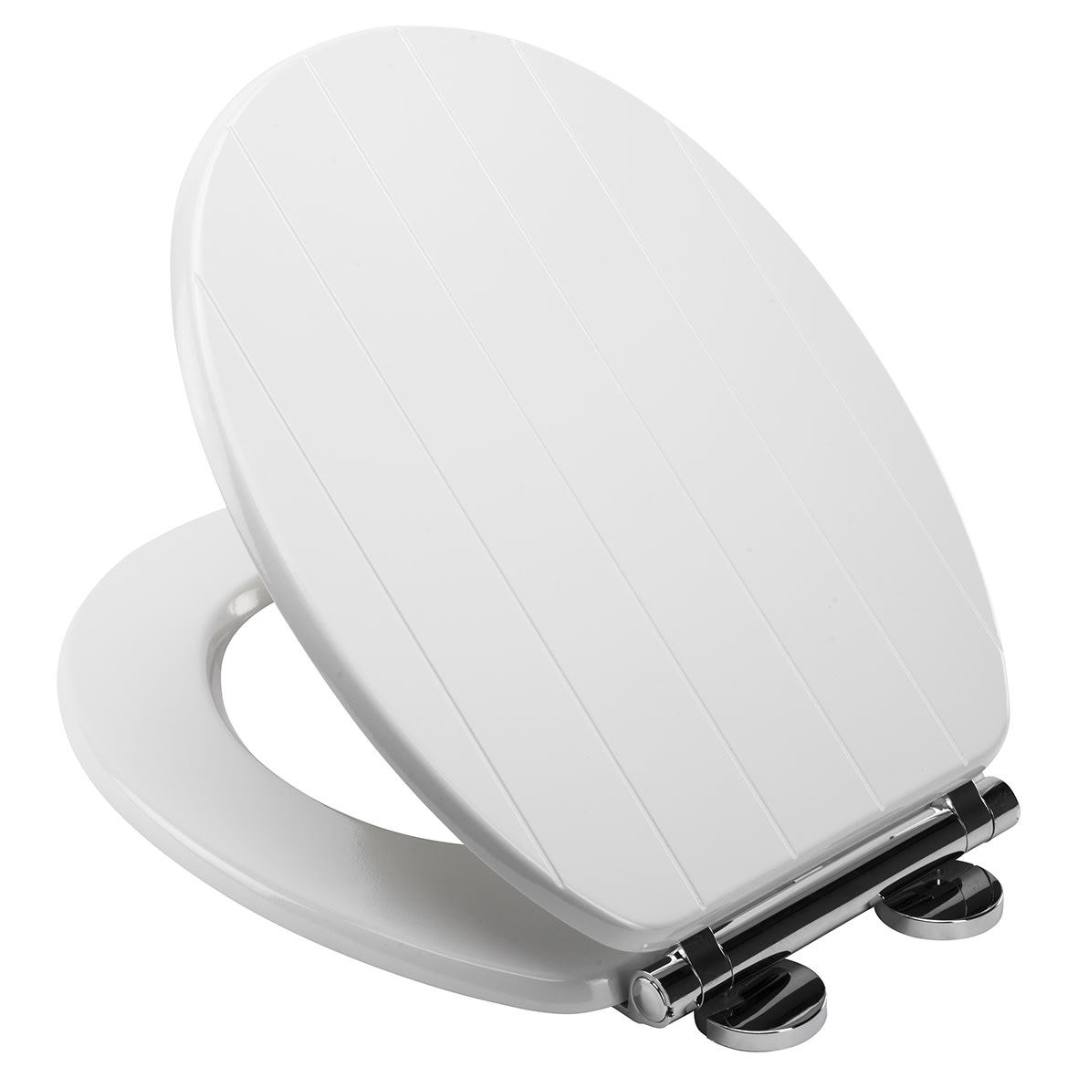 Portland Flexi-Fix Soft Close Wooden Toilet Seat - White - view 3