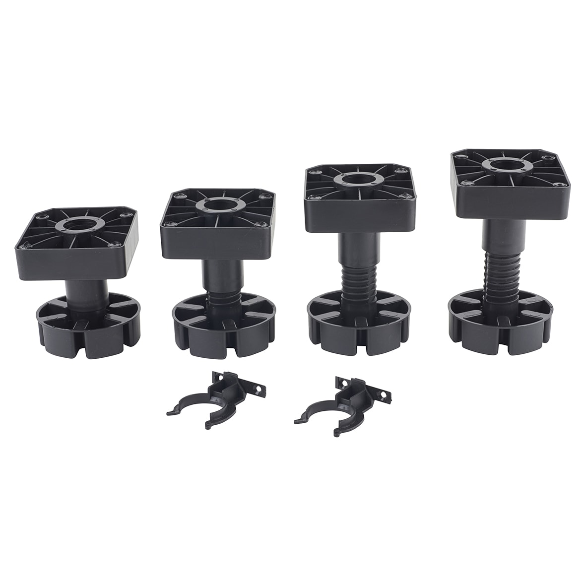Square Adjustable Cabinet Furniture Plinth Legs - 120-180mm - Plastic - Pack of 4 - view 5