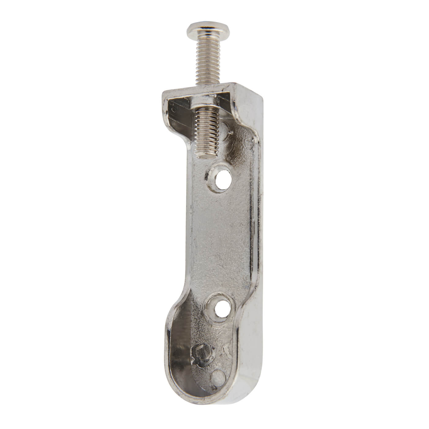 30 x 15mm Hanging Rail End Socket with Bolt Through Shelf Fixing - Pol Chrome - Pack of 2 - view 2