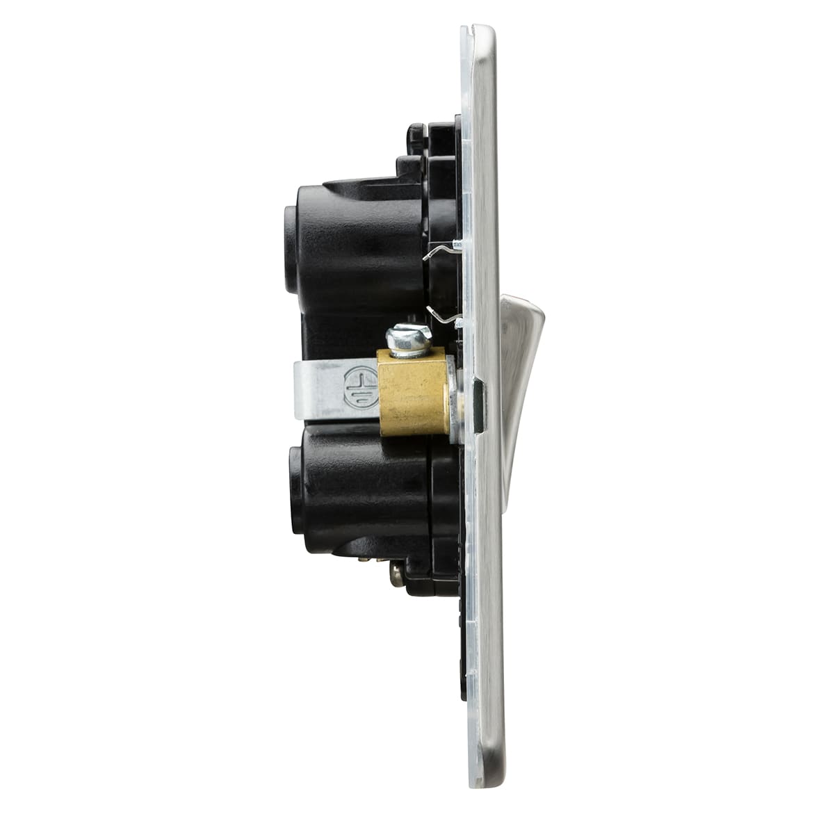 45A 1 Gang Screwless Double Pole Cooker Switch with Neon - Brushed Chrome - view 3