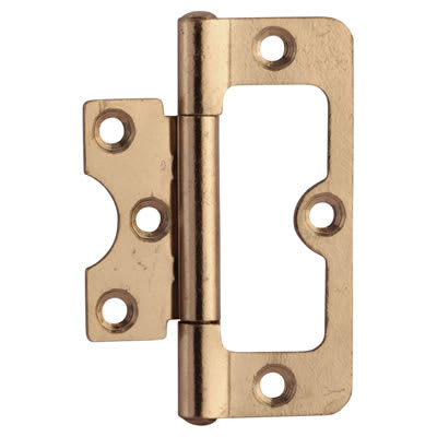 Hurlinge Cabinet Hinge - 75 x 51 x 1.5mm - Polished Brass - Pair - view 2