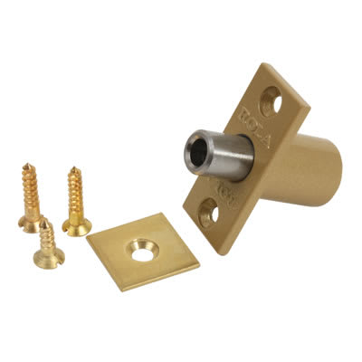 Bramah Rola Retractable Egress Sash Window Stop - 22 x 16mm - Satin Brass - view 2
