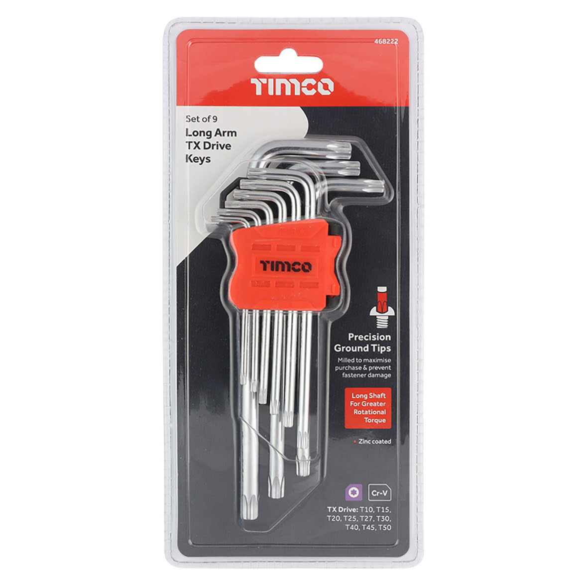 Long Arm Torx Drive Key Set - 9 Pieces - view 3