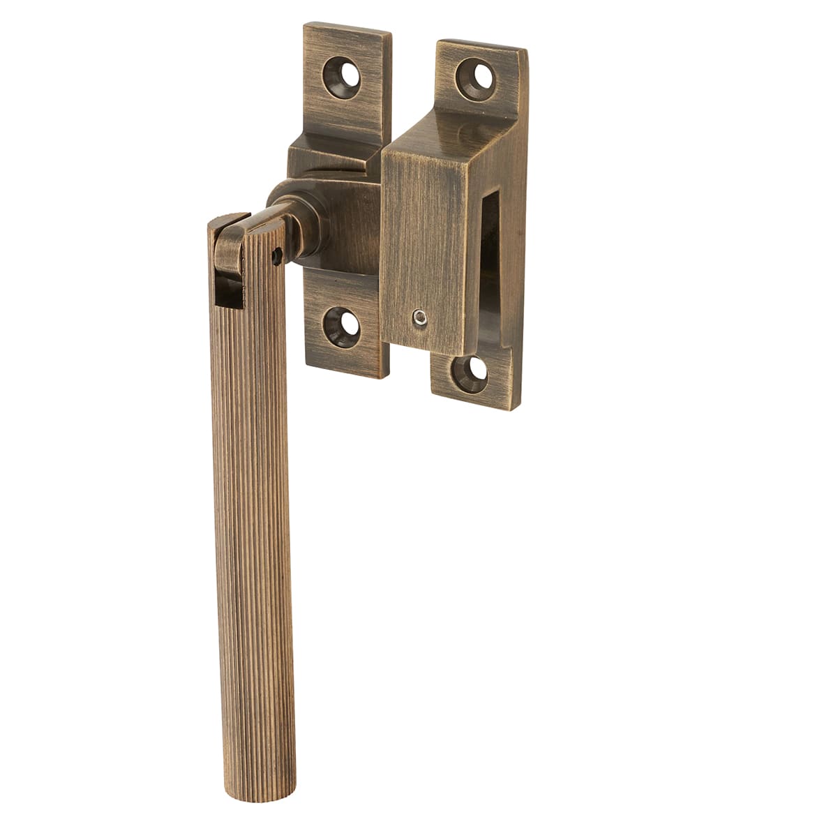 Aspen Lines Locking Mortice & Hook Plate Window Fastener - Reversible - Antique Brass - view 2