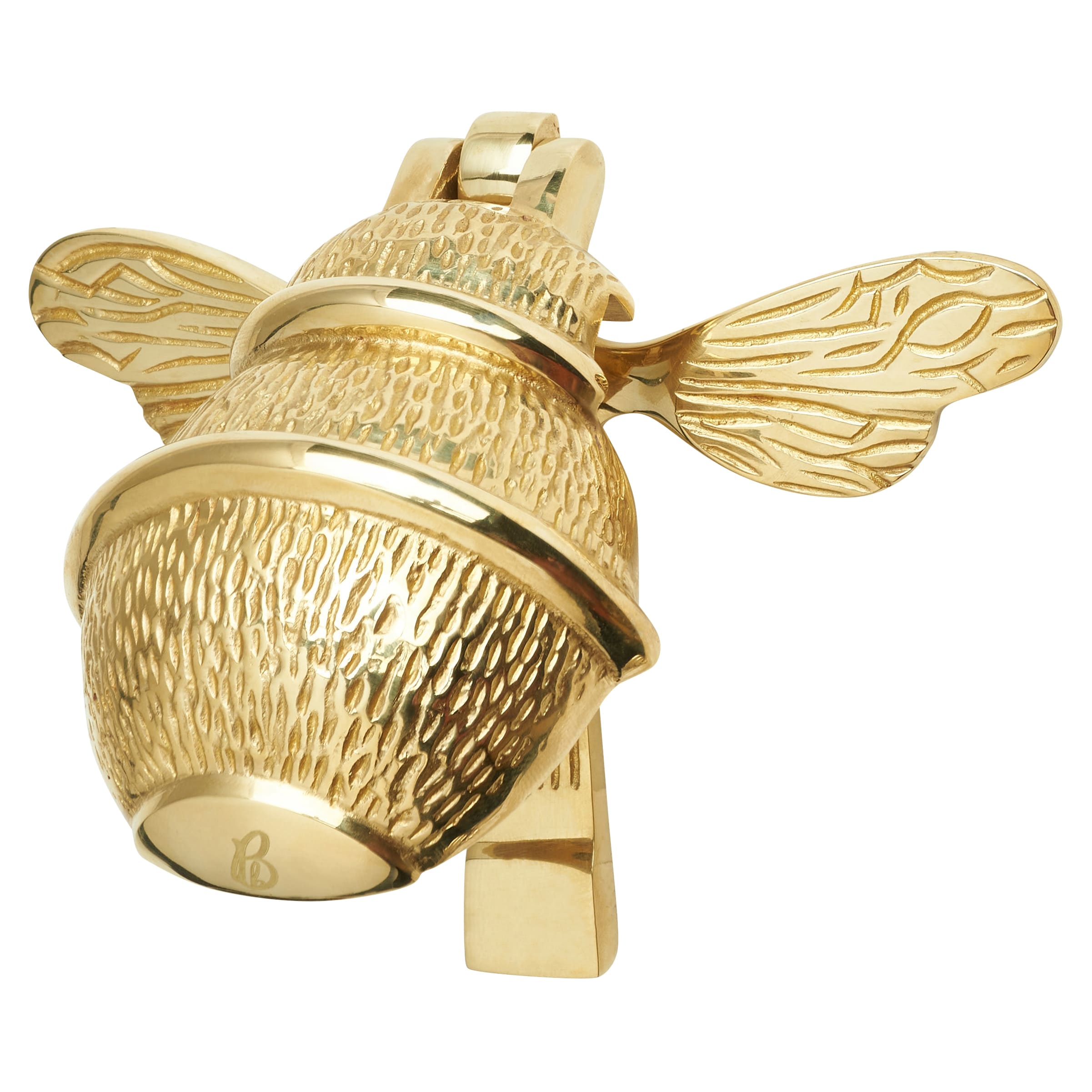 Bumble Bee Door Knocker - Polished Brass - 101 x 127mm - view 2