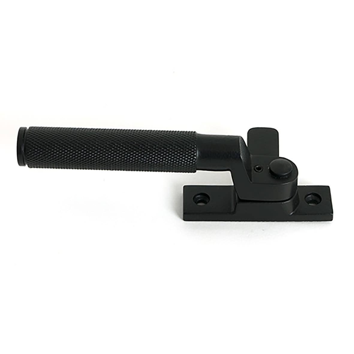 Brompton Knurled Locking Mortice & Hook Plate Window Fastener - Right - Matt Black - view 4
