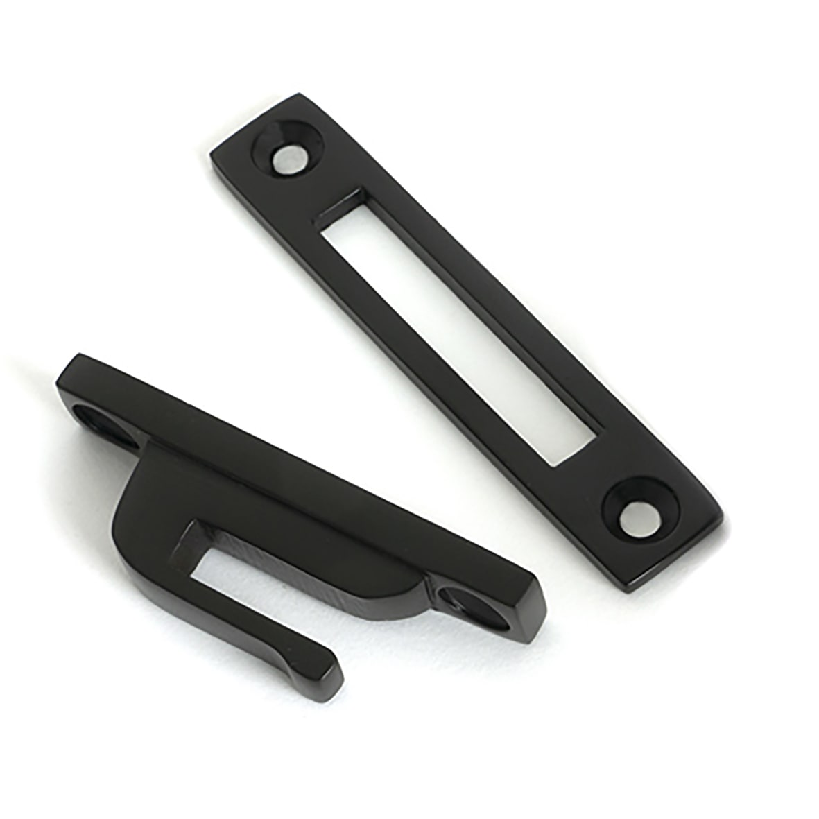 Brompton Knurled Locking Mortice & Hook Plate Window Fastener - Right - Matt Black - view 5