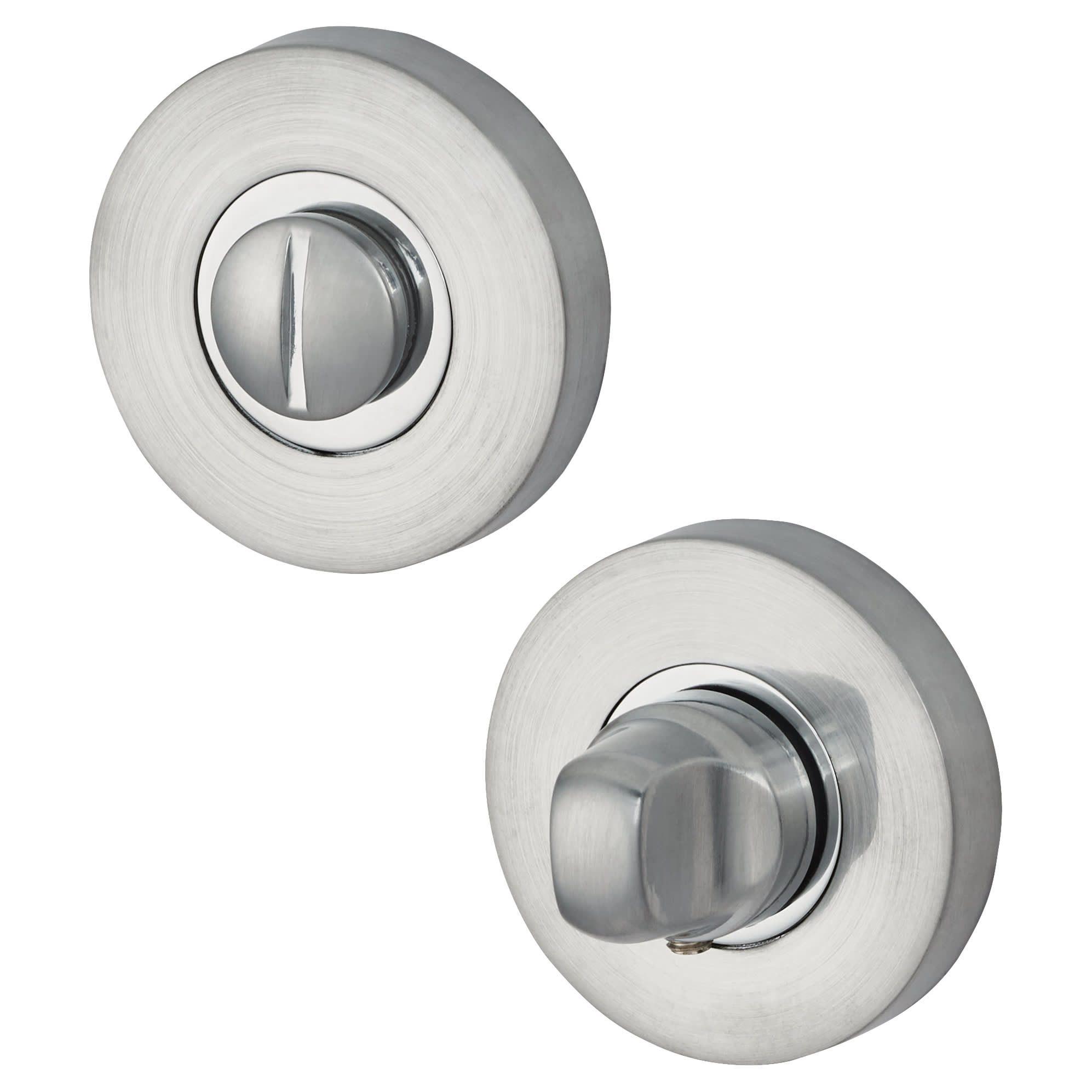 Bathroom Turn & Release - 52mm Diameter - Polished/Satin Chrome - view 2