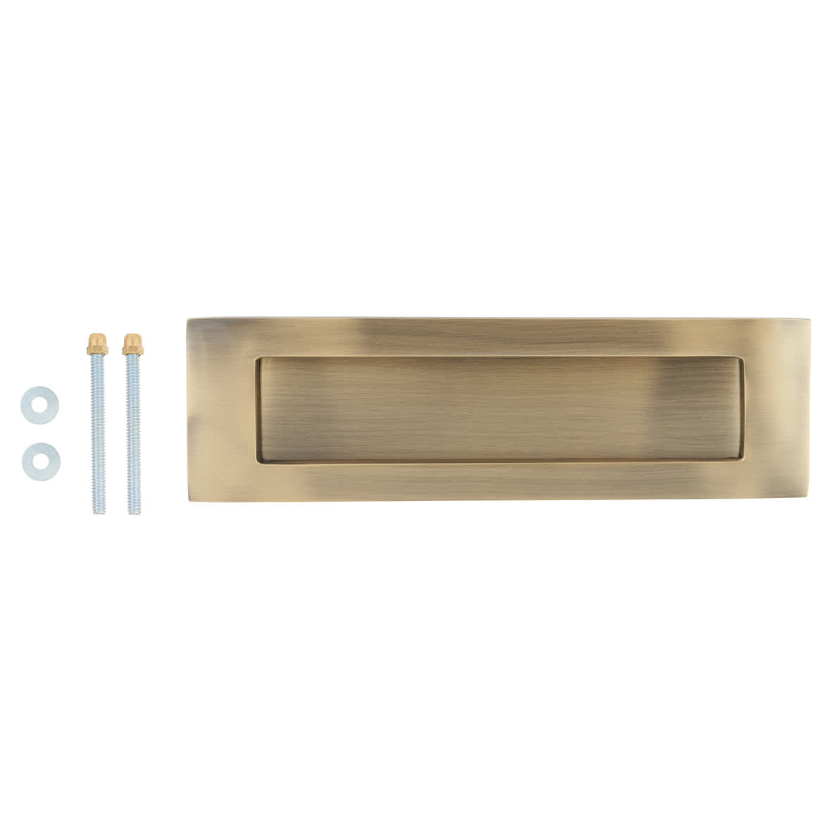 Letter Plate - 254 x 74mm - Antique Brass - view 2
