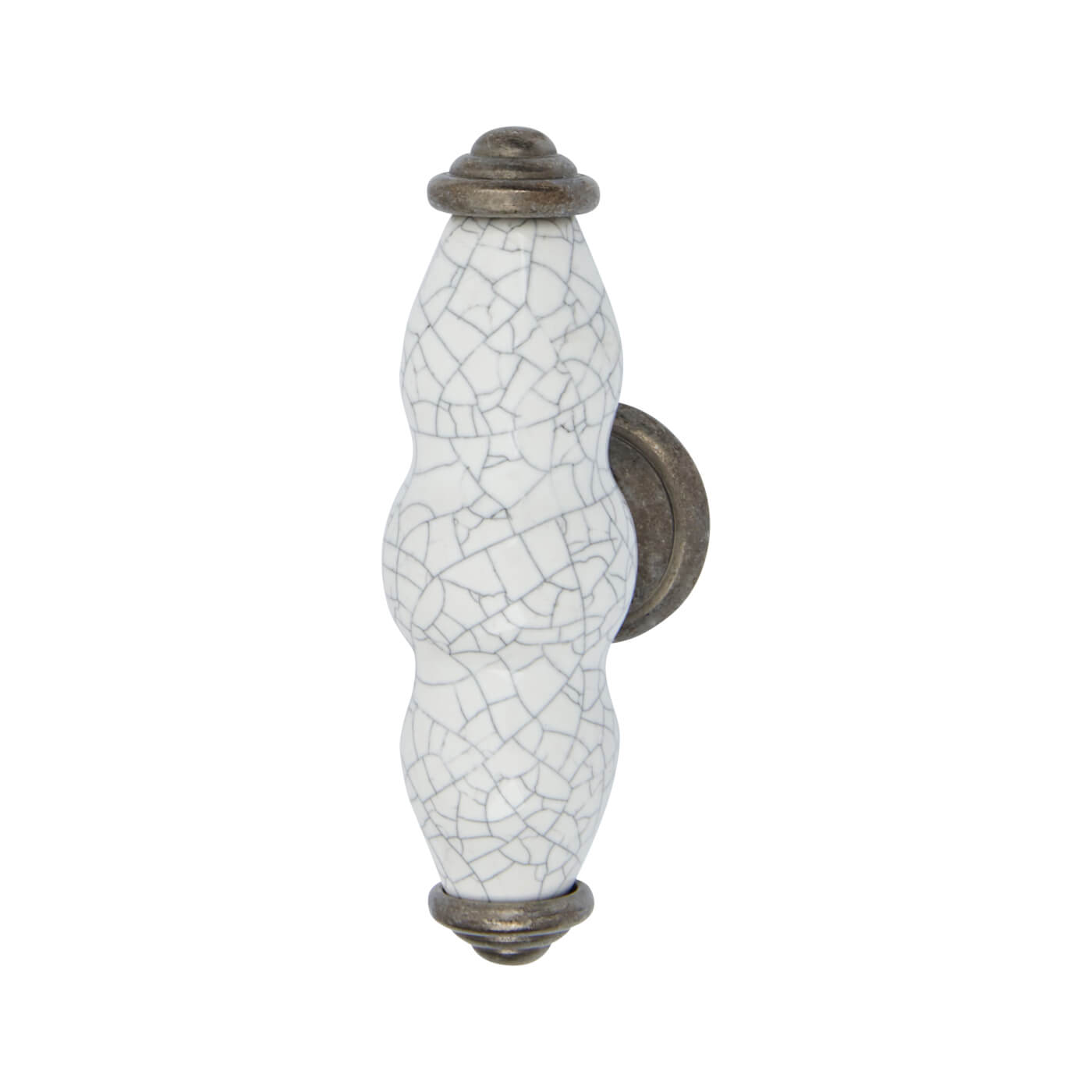 24mm Porcelain Crackle Glaze Shutter T-Bar Cabinet Knob - 76 x 24mm - Pewter Effect - view 3
