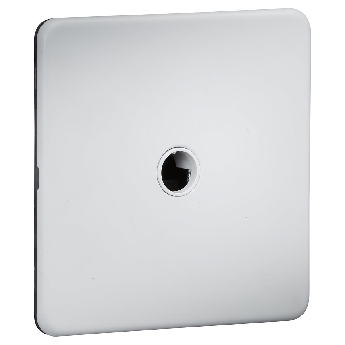 20A Screwless Flat Plate Flex Outlet Plate - Matt White - view 2