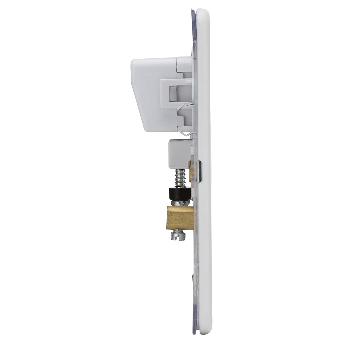 20A Screwless Flat Plate Flex Outlet Plate - Matt White - view 3