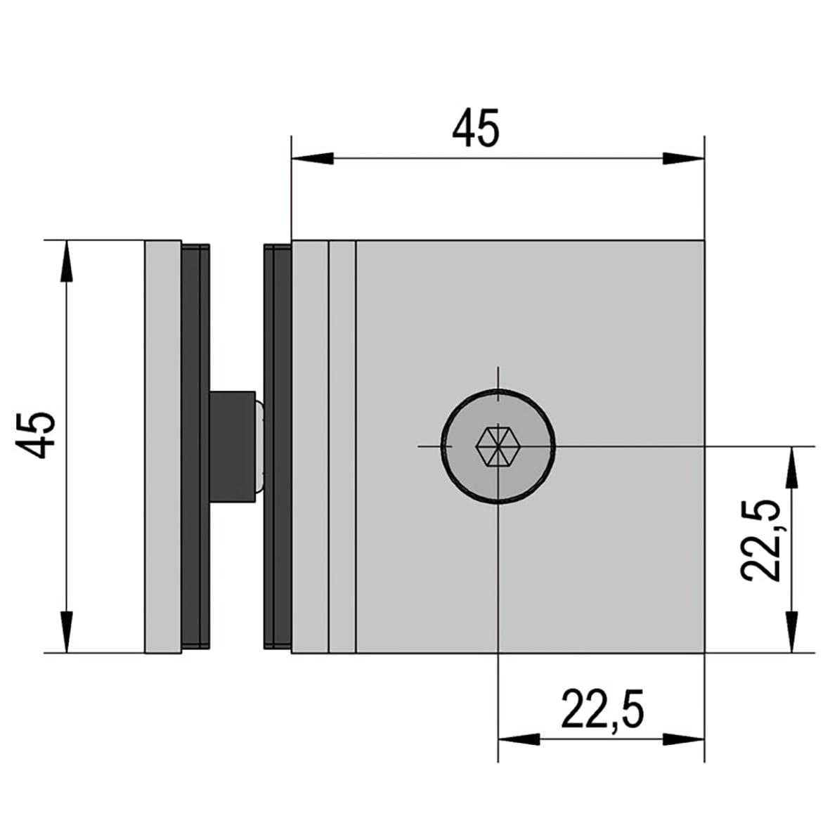 Bilbao Small Glass to Glass Clamp - 90° - 8-12mm Glass - Polished Chrome - view 2