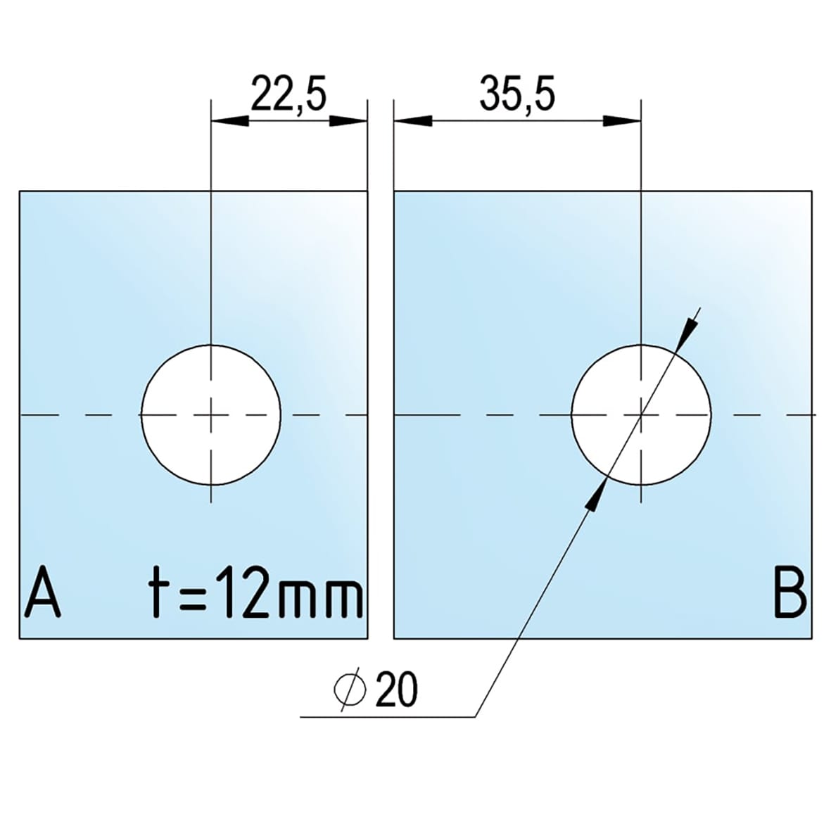 Bilbao Small Glass to Glass Clamp - 90° - 8-12mm Glass - Polished Chrome - view 6