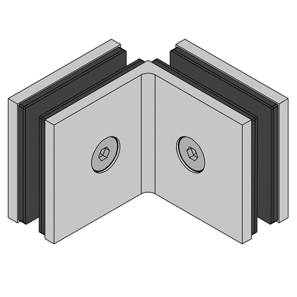 Bilbao Small Glass to Glass Clamp - 90° - 8-12mm Glass - Polished Chrome - view 7