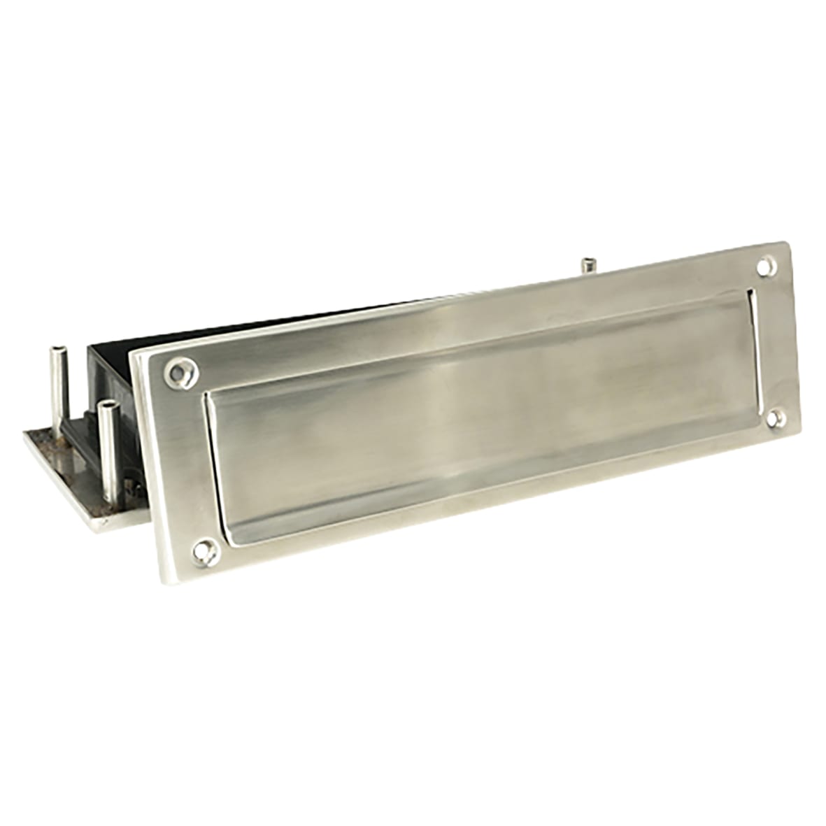 Traditional Letter Plate - 315 x 92mm - Door Thickness 42-72mm - Satin Stainless - view 2