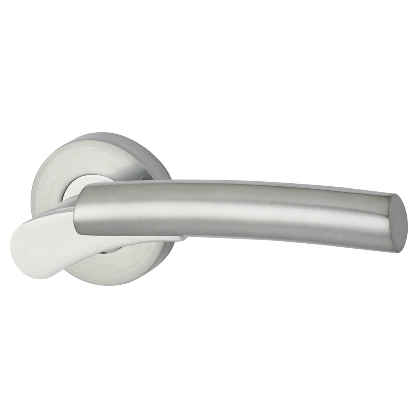 Polished/Satin Chrome Door Handles on Round Rose - Ultro Range - view 2