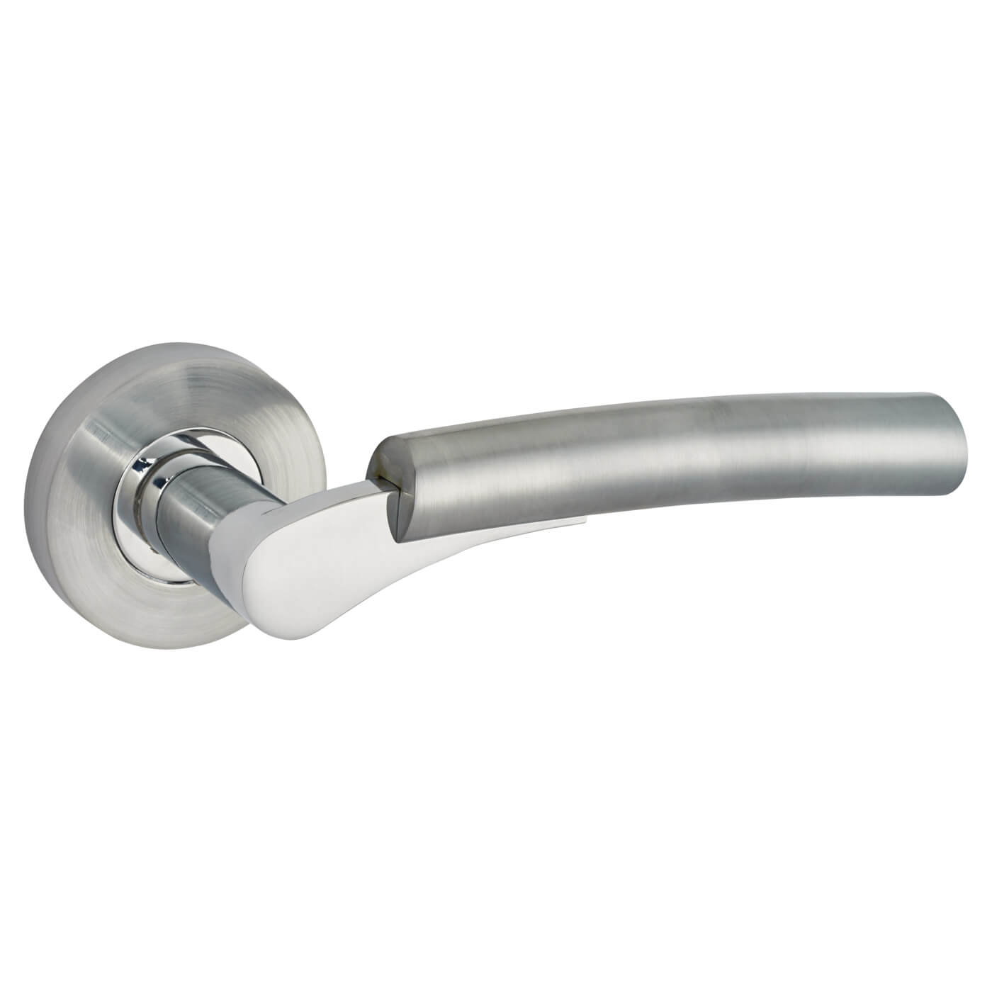 Polished/Satin Chrome Door Handles on Round Rose - Ultro Range - view 3