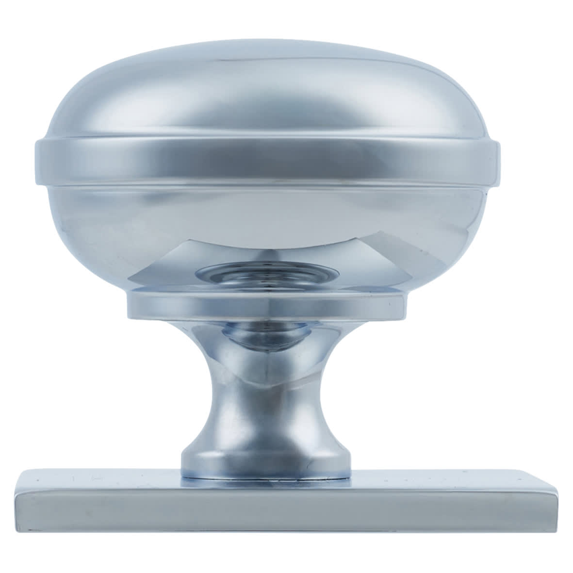 Quantock Cabinet Knob on Square Backplate - 34mm Diameter - Polished Chrome - view 2