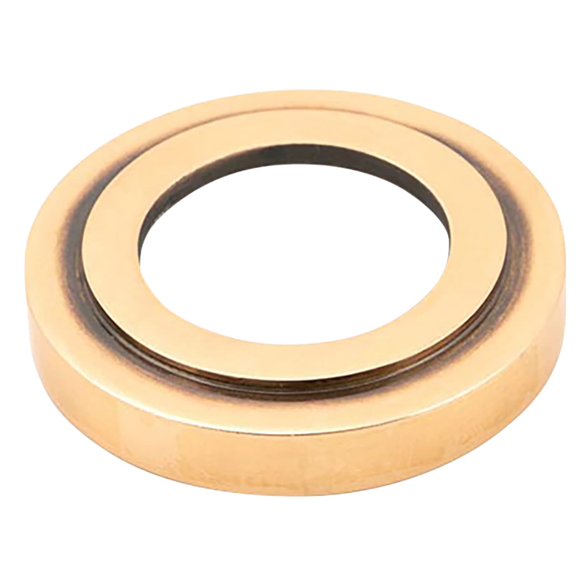 Polished Bronze Door Handles on Round Art Deco Rose - Avon Range - view 3